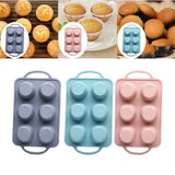 Maxbell 6 Holes Heat Resisting Nonstick Baking Molds Silicone Molds  Grey