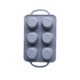 Maxbell 6 Holes Heat Resisting Nonstick Baking Molds Silicone Molds  Grey