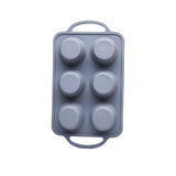 Maxbell 6 Holes Heat Resisting Nonstick Baking Molds Silicone Molds  Grey