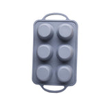 Maxbell 6 Holes Heat Resisting Nonstick Baking Molds Silicone Molds  Grey