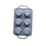 Maxbell 6 Holes Heat Resisting Nonstick Baking Molds Silicone Molds  Grey