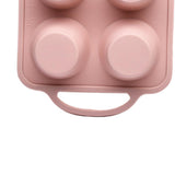Maxbell 6 Holes Heat Resisting Nonstick Baking Molds Silicone Molds  Pink