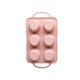 Maxbell 6 Holes Heat Resisting Nonstick Baking Molds Silicone Molds  Pink