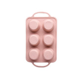 Maxbell 6 Holes Heat Resisting Nonstick Baking Molds Silicone Molds  Pink