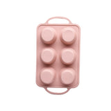 Maxbell 6 Holes Heat Resisting Nonstick Baking Molds Silicone Molds  Pink
