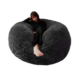 6ft Bean Bed Bag Cover Furniture Protector Solid Color Washable Couch Cover black