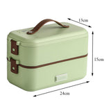 Maxbell Multifunction Heated Lunch Box Soup Stew Tools for Home Office Avocado Green