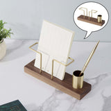 Maxbell  Multifunction Napkin Holder Rack Restaurant Coffee Shop Table Decor Storage walnut base