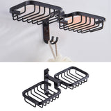 Aluminum Wall Mounted Soap Holder Sponge Caddy for Kitchen Bathroom