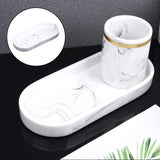 Toilet Vanity Tray Resin Bathtub Tray Organizer for Bedroom Plant White