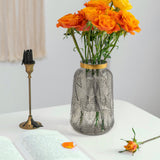 Maxbell Modern Glass Flower Vase Decorative Dried Flower Bouquet Holder Office Decor Clear