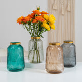 Maxbell Modern Glass Flower Vase Decorative Dried Flower Bouquet Holder Office Decor Clear