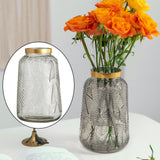 Maxbell Modern Glass Flower Vase Decorative Dried Flower Bouquet Holder Office Decor Clear