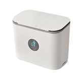 Maxbell 9L Hanging Trash Can with Lid Under Sink Compost Cupboard Office Bathroom White Small