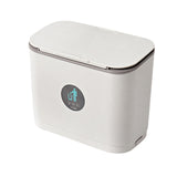 Maxbell 9L Hanging Trash Can with Lid Under Sink Compost Cupboard Office Bathroom White Small