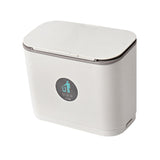 Maxbell 9L Hanging Trash Can with Lid Under Sink Compost Cupboard Office Bathroom White Small