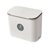 Maxbell 9L Hanging Trash Can with Lid Under Sink Compost Cupboard Office Bathroom White Small