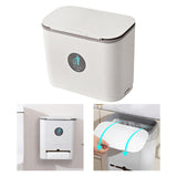 Maxbell 9L Hanging Trash Can with Lid Under Sink Compost Cupboard Office Bathroom White Small