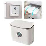 Maxbell 9L Hanging Trash Can with Lid Under Sink Compost Cupboard Office Bathroom White Small