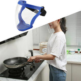 Maxbell Full Face Shield Kitchen Transparent Shield Home Oil-splash Proof  Blue