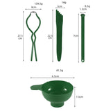 Maxbell 6pcs Canning Clip Kit Non Slip Food Tongs Jar Lifter Funnel Measurer Green