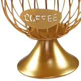 Maxbell Coffee Pod Holder Iron Kitchen Storage Basket Organizer Container  S Gold