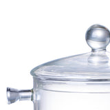 Maxbell  1pc Clear Glass Bowl Heat-Resistant with Side Handle Mini Soup Pot Tableware Binaural