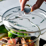 Maxbell  1pc Clear Glass Bowl Heat-Resistant with Side Handle Mini Soup Pot Tableware Side handle