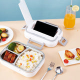 Maxbell Electric Lunch Box Bento Box 2 in 1 Phone Holder Leak-proof US Adpater