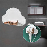 Maxbell Wall Hair Dryer Holder Storage Stand Folding Rack Bathroom Styling Tool white