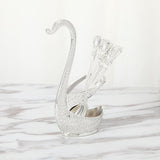 Maxbell Alloy Creative Dinnerware Sets, Decorative Swan Base Holder with 6 Spoons silver