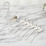 Maxbell Alloy Creative Dinnerware Sets, Decorative Swan Base Holder with 6 Spoons silver