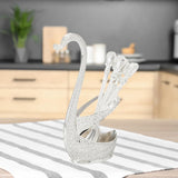 Maxbell Alloy Creative Dinnerware Sets, Decorative Swan Base Holder with 6 Spoons silver