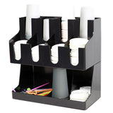 Maxbell Multi Compartments Coffee Cup Lid Organizer Storage Rack Paper Cup Dispenser