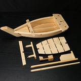Maxbell Japanese Cuisine Sashimi Boat Plate Wooden Serving Tray for Restaurant White Wooden