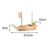 Maxbell Japanese Cuisine Sashimi Boat Plate Wooden Serving Tray for Restaurant White Wooden