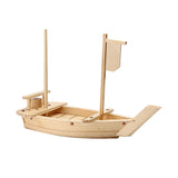 Maxbell Japanese Cuisine Sashimi Boat Plate Wooden Serving Tray for Restaurant White Wooden