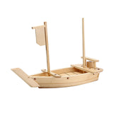 Maxbell Japanese Cuisine Sashimi Boat Plate Wooden Serving Tray for Restaurant White Wooden
