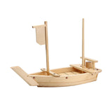 Maxbell Japanese Cuisine Sashimi Boat Plate Wooden Serving Tray for Restaurant White Wooden