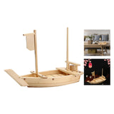 Maxbell Japanese Cuisine Sashimi Boat Plate Wooden Serving Tray for Restaurant White Wooden