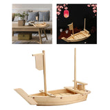 Maxbell Japanese Cuisine Sashimi Boat Plate Wooden Serving Tray for Restaurant White Wooden