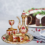 Maxbell 8 PCS European Style Wine Decanter Set With Cups And Tray Gold White Red