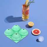 Maxbell 4-Hole Ice Ball Mold Whisky Soda Drinking Sphere Ice Mould Grass Green