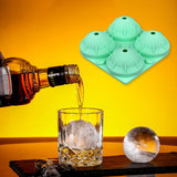 Maxbell 4-Hole Ice Ball Mold Whisky Soda Drinking Sphere Ice Mould Grass Green