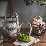 Maxbell Metal Wire Egg Basket for Collecting Chicken Eggs Holder White S