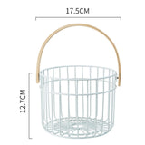 Maxbell Metal Wire Egg Basket for Collecting Chicken Eggs Holder White S