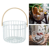 Maxbell Metal Wire Egg Basket for Collecting Chicken Eggs Holder White S