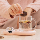 Maxbell Electric Mug Warmer Pad for Coffee Milk Adjustable Temperature Pink