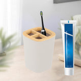 Maxbell Toothbrush Holder for Bathroom Detachable 3 Slots Toothpaste Caddy Gray