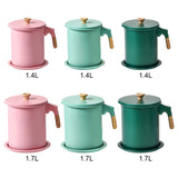 Maxbell Oil Filter Pot Handle Stainless Steel Strainer for Cooking 1.4L Pink